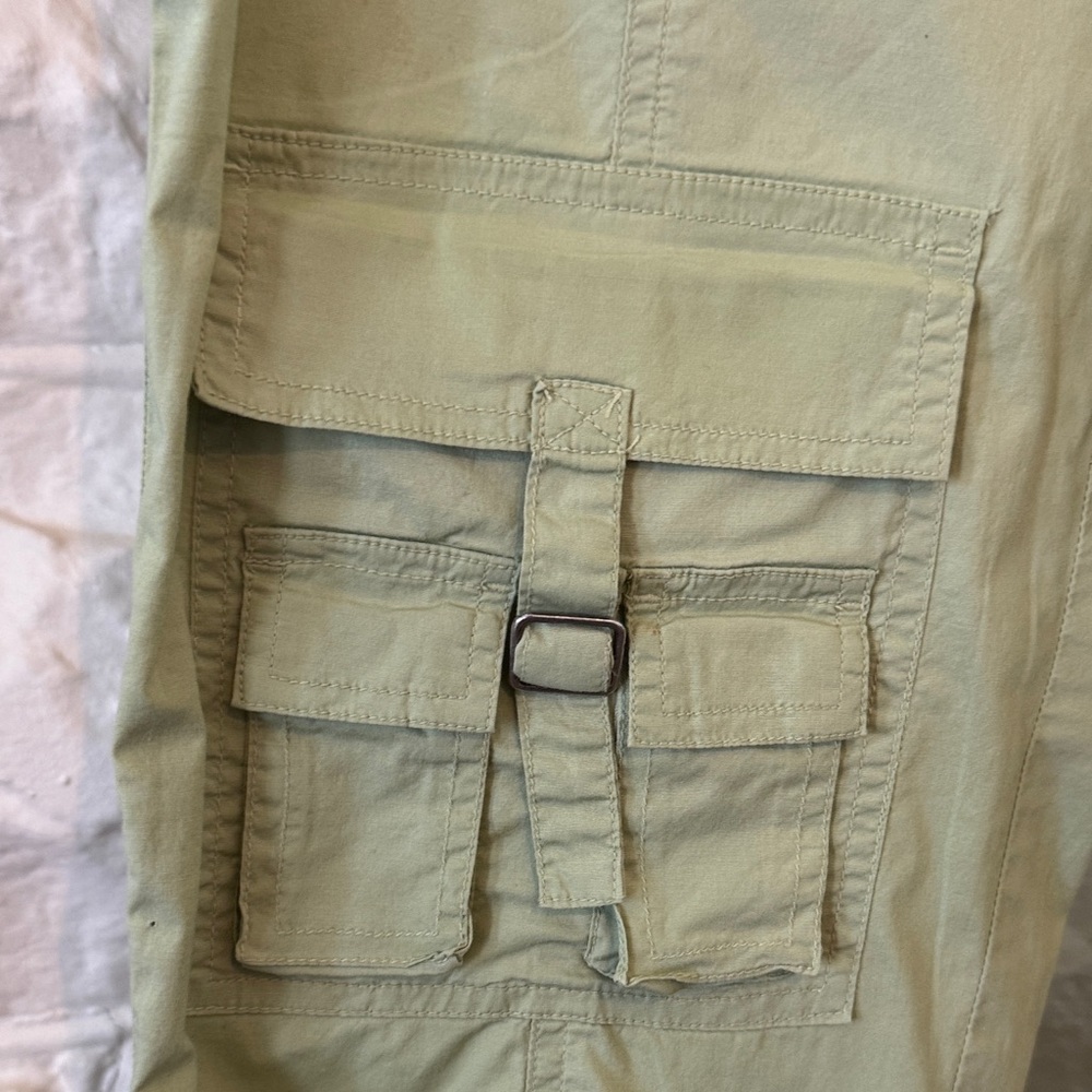 Indigo Light Green Cargo Capris - Picture 3 of 8